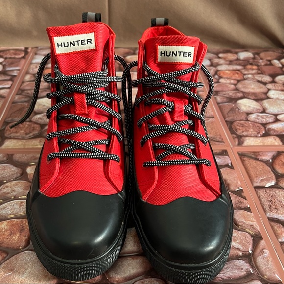 Hunter Other - Kids HUNTER Red w/Black Leather Sole Rain Boots: Size: 4| Unisex Boy/Girl